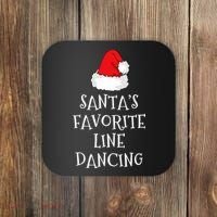SantaS Favorite Line Dancer Funny Hat Christmas Dancing Coaster thumb 0