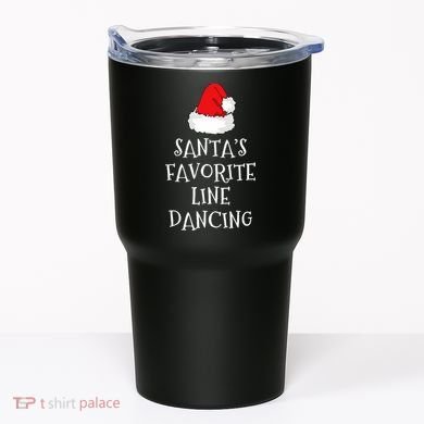 SantaS Favorite Line Dancer Funny Hat Christmas Dancing Tumbler