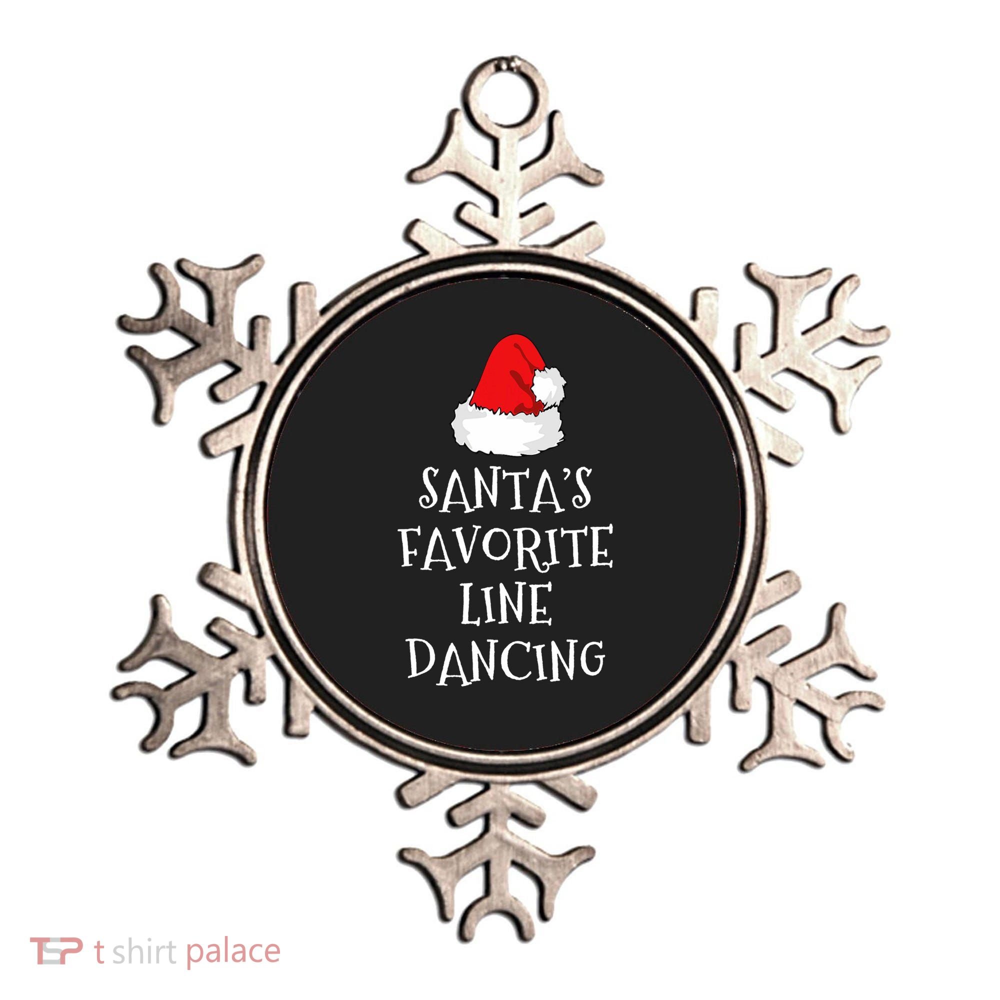 SantaS Favorite Line Dancer Funny Hat Christmas Dancing Ornament