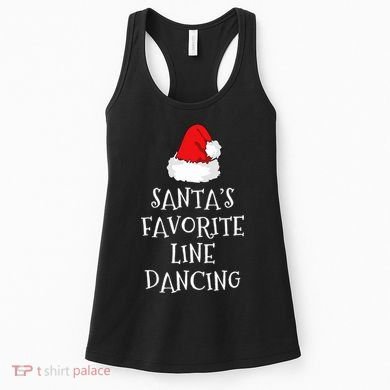 SantaS Favorite Line Dancer Funny Hat Christmas Dancing Women's Tank Top