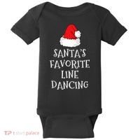SantaS Favorite Line Dancer Funny Hat Christmas Dancing Baby Bodysuit thumb 0