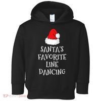 SantaS Favorite Line Dancer Funny Hat Christmas Dancing Toddler Hoodie thumb 0