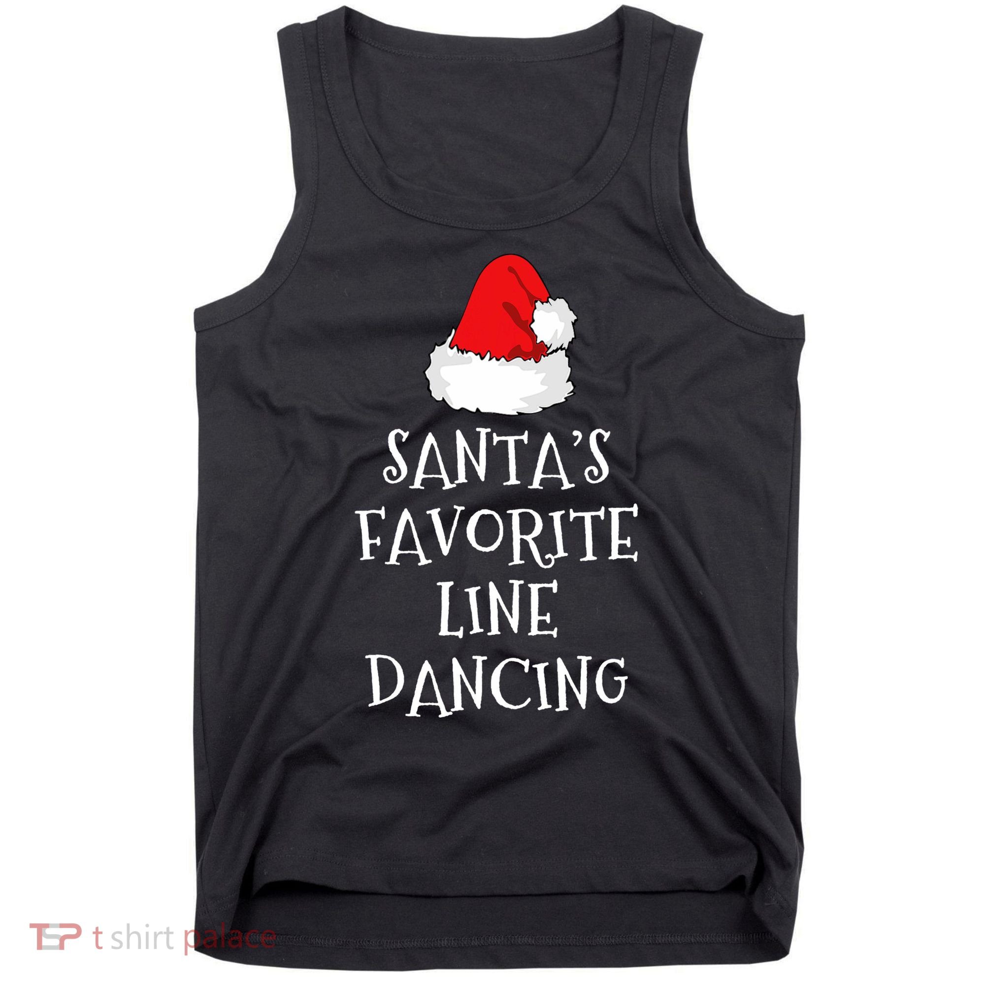 SantaS Favorite Line Dancer Funny Hat Christmas Dancing Tank Top