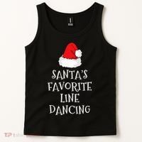 SantaS Favorite Line Dancer Funny Hat Christmas Dancing Tank Top thumb 2