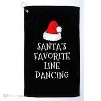 SantaS Favorite Line Dancer Funny Hat Christmas Dancing Golf Towel thumb 0
