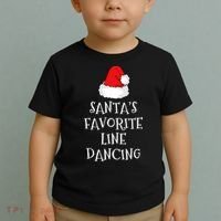 SantaS Favorite Line Dancer Funny Hat Christmas Dancing Toddler T-Shirt thumb 2
