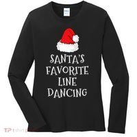 SantaS Favorite Line Dancer Funny Hat Christmas Dancing Women's Long Sleeve Shirt thumb 0