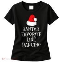 SantaS Favorite Line Dancer Funny Hat Christmas Dancing Women's T-Shirt thumb 0