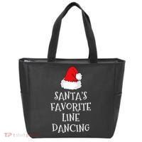 SantaS Favorite Line Dancer Funny Hat Christmas Dancing Tote Bag thumb 0