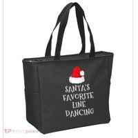 SantaS Favorite Line Dancer Funny Hat Christmas Dancing Tote Bag thumb 2