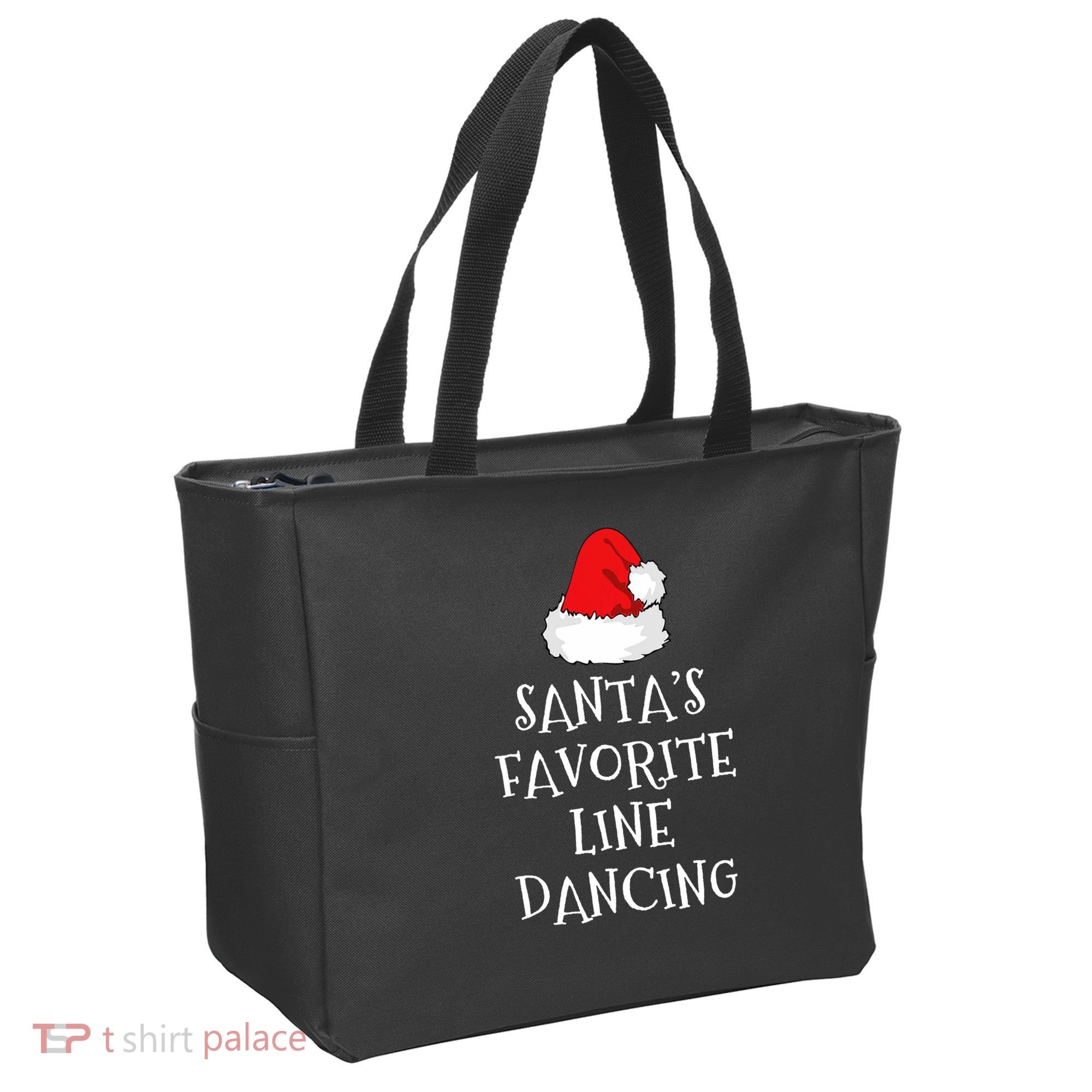 SantaS Favorite Line Dancer Funny Hat Christmas Dancing Tote Bag