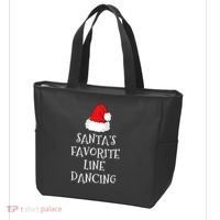 SantaS Favorite Line Dancer Funny Hat Christmas Dancing Tote Bag thumb 3