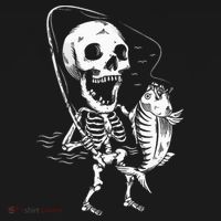 Skeleton Fishing Lazy Halloween Costume Cool Skull Fisherman Women's Tank Top thumb 5