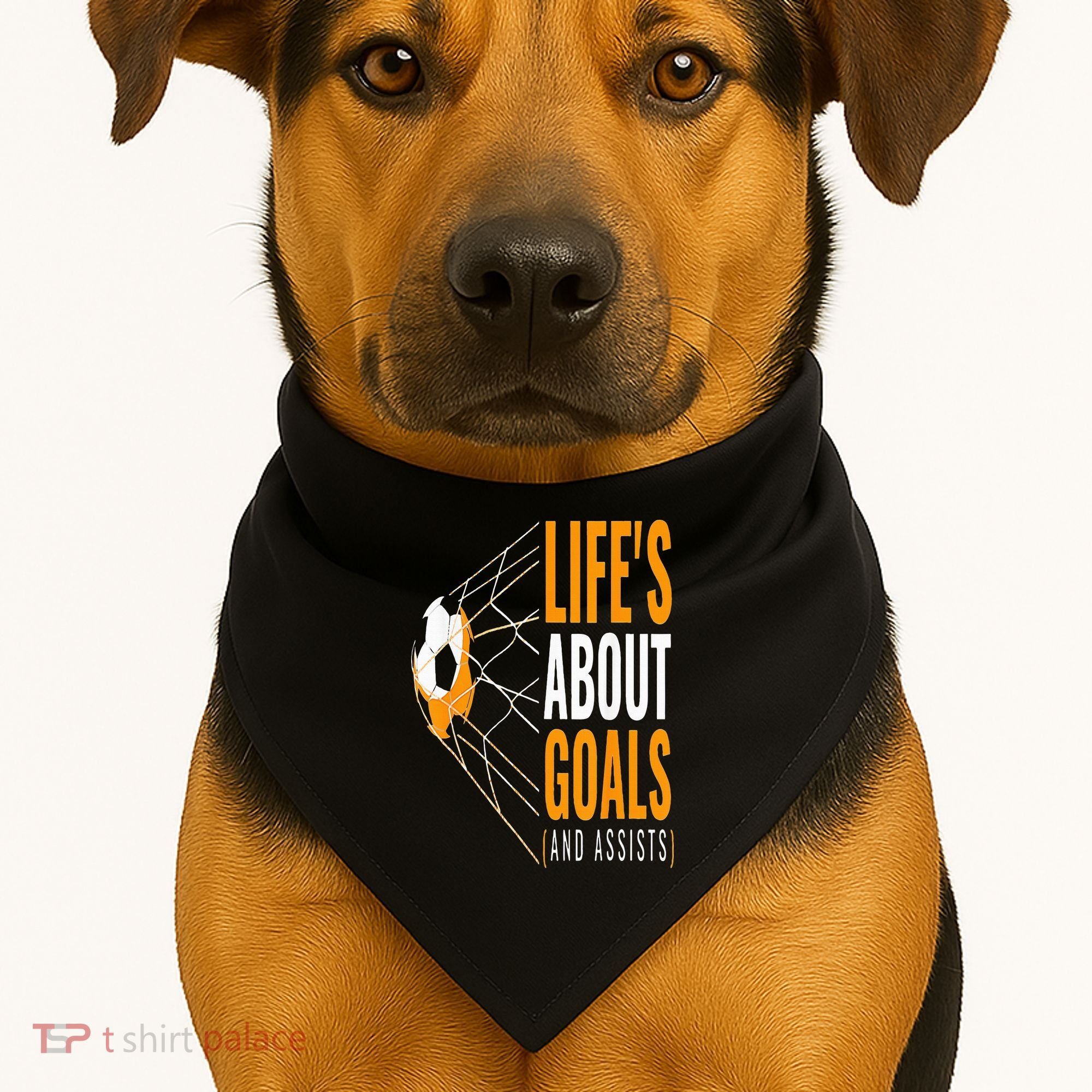 Soccer  For  Life's About Goals  Soccer USA-Made Doggie Bandana