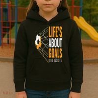 Soccer  For  Life's About Goals  Soccer Kids Hoodie thumb 3