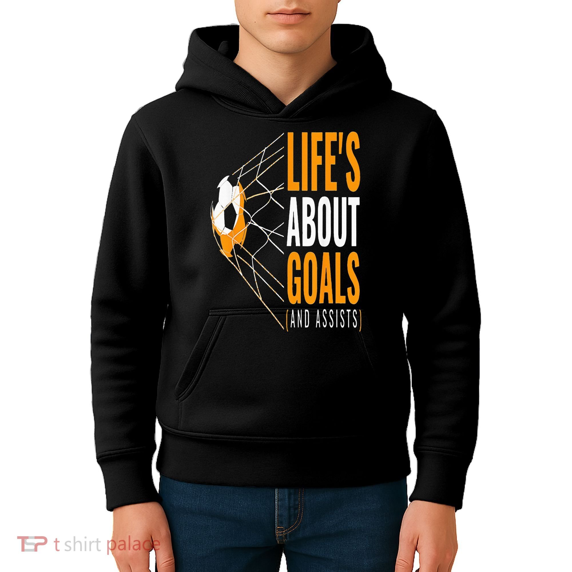 Soccer  For  Life's About Goals  Soccer Kids Hoodie