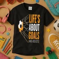 Soccer  For  Life's About Goals  Soccer Kids T-Shirt thumb 3