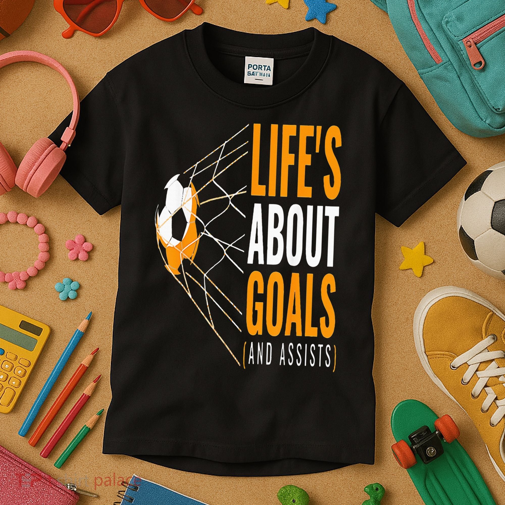 Soccer  For  Life's About Goals  Soccer Kids T-Shirt