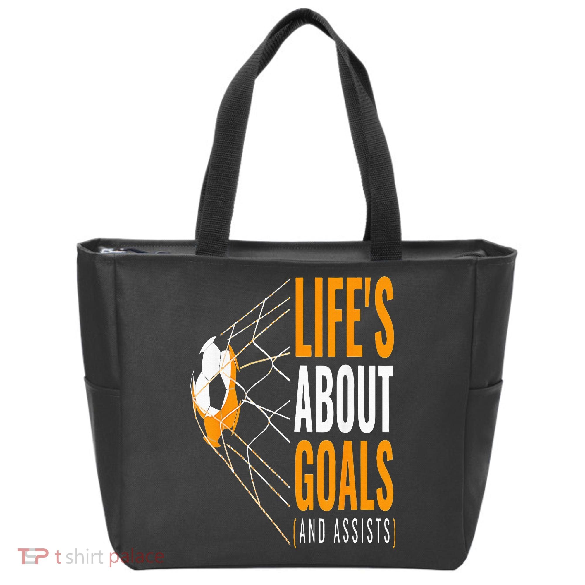 Soccer  For  Life's About Goals  Soccer Tote Bag