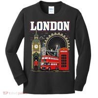 Souvenir From London Travel Vacation Gift Kids Long Sleeve Shirt thumb 0