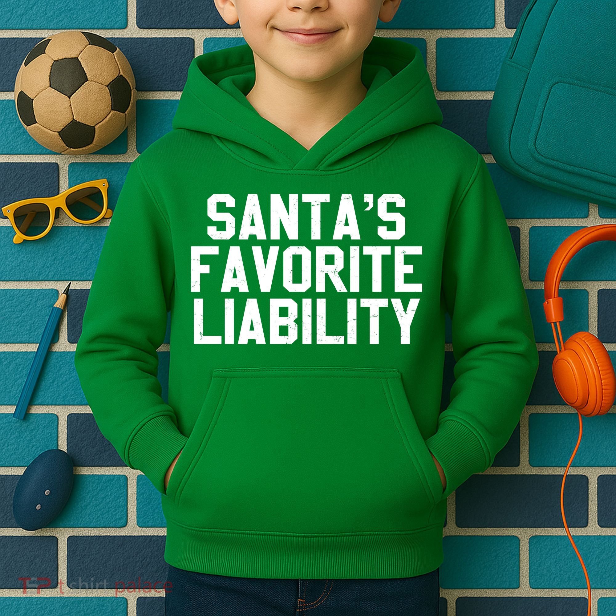 Santas Favorite Liability Kids Hoodie