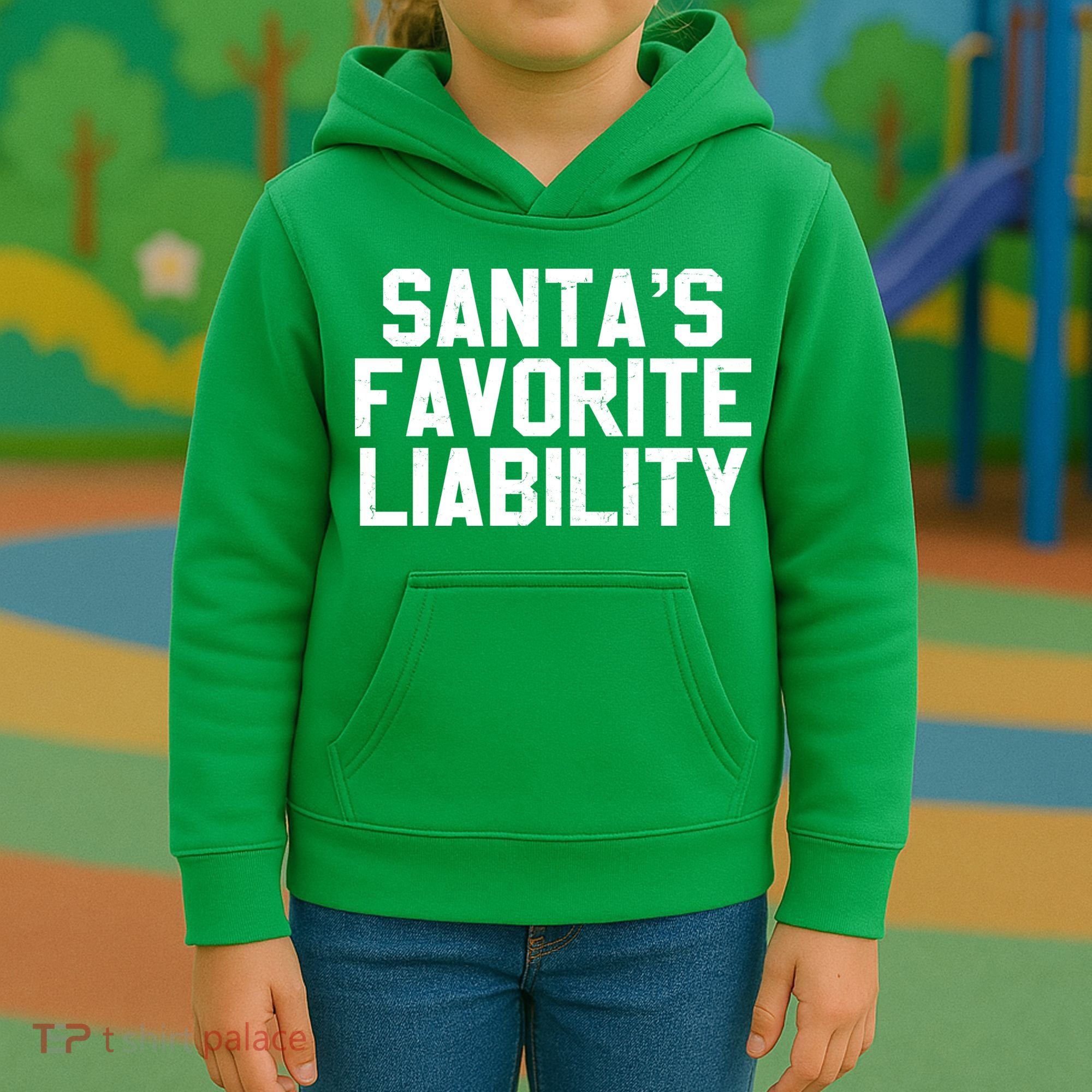 Santas Favorite Liability Kids Hoodie