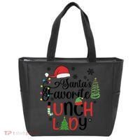 SantaS Favorite Lunch Lady Christmas Tote Bag thumb 0