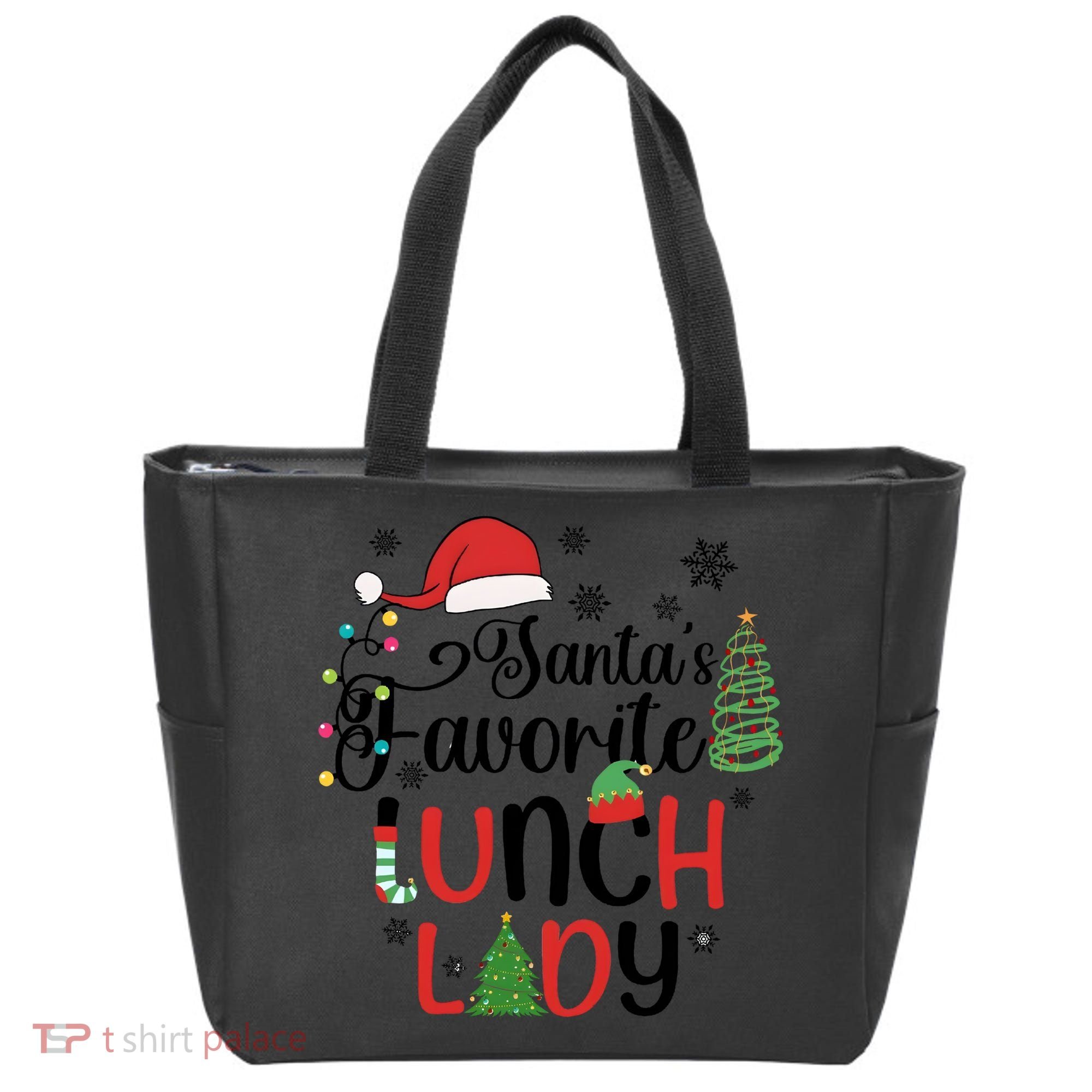 SantaS Favorite Lunch Lady Christmas Tote Bag