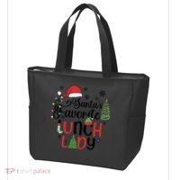 SantaS Favorite Lunch Lady Christmas Tote Bag thumb 3