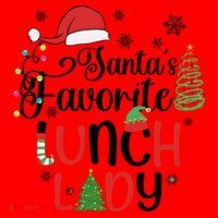 SantaS Favorite Lunch Lady Christmas Santa Hat thumb 1