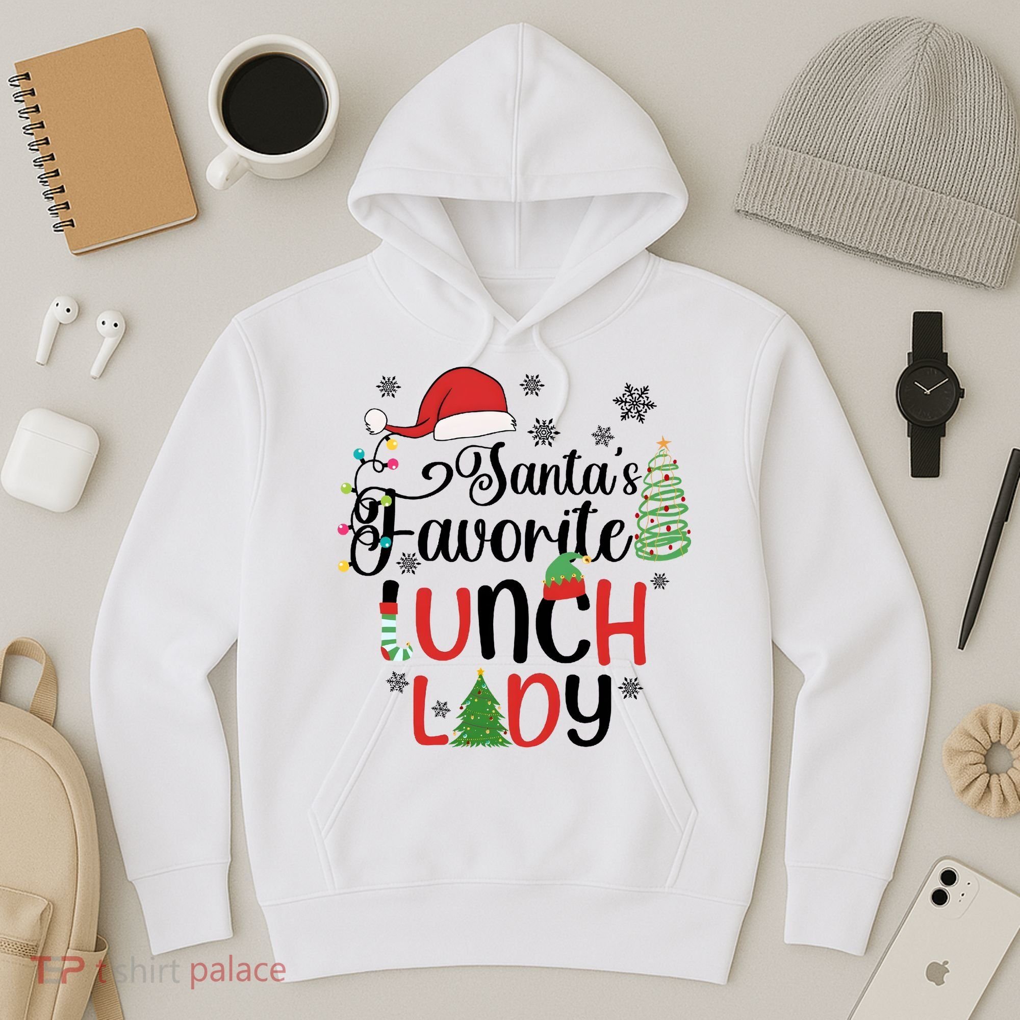 SantaS Favorite Lunch Lady Christmas Hoodie