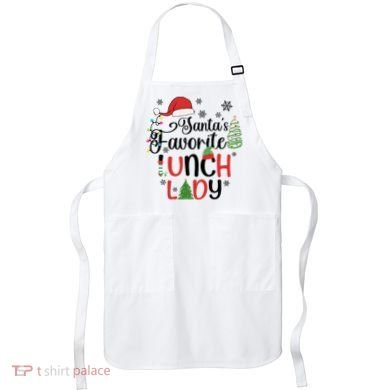 SantaS Favorite Lunch Lady Christmas Apron
