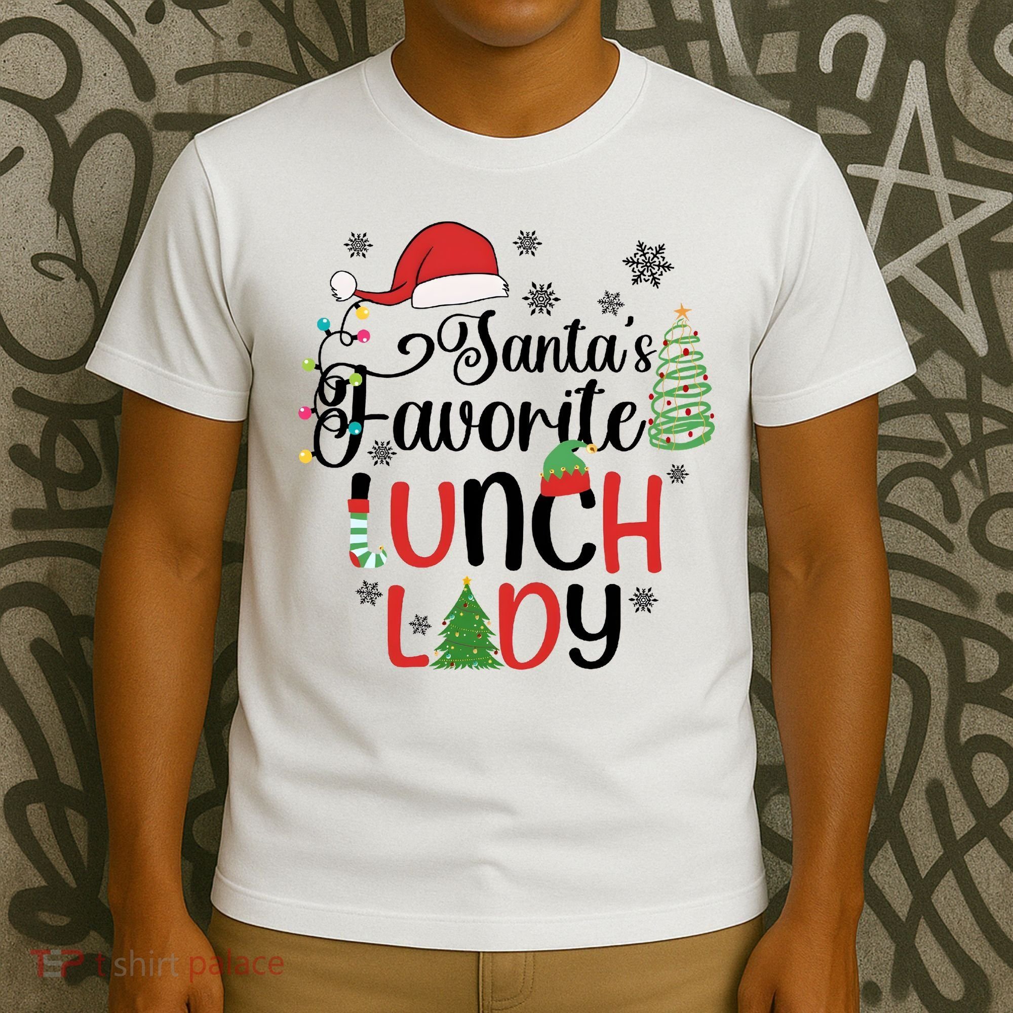 SantaS Favorite Lunch Lady Christmas T-Shirt