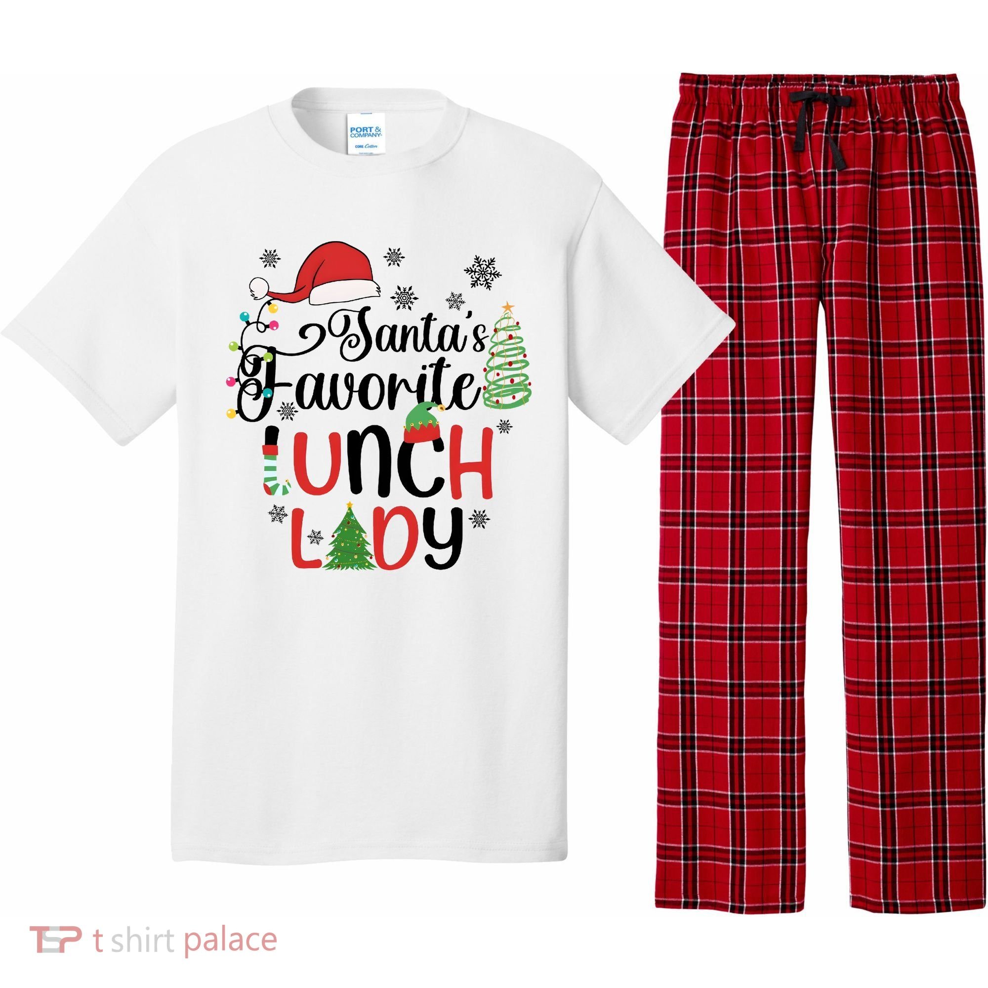 SantaS Favorite Lunch Lady Christmas Pajama Set
