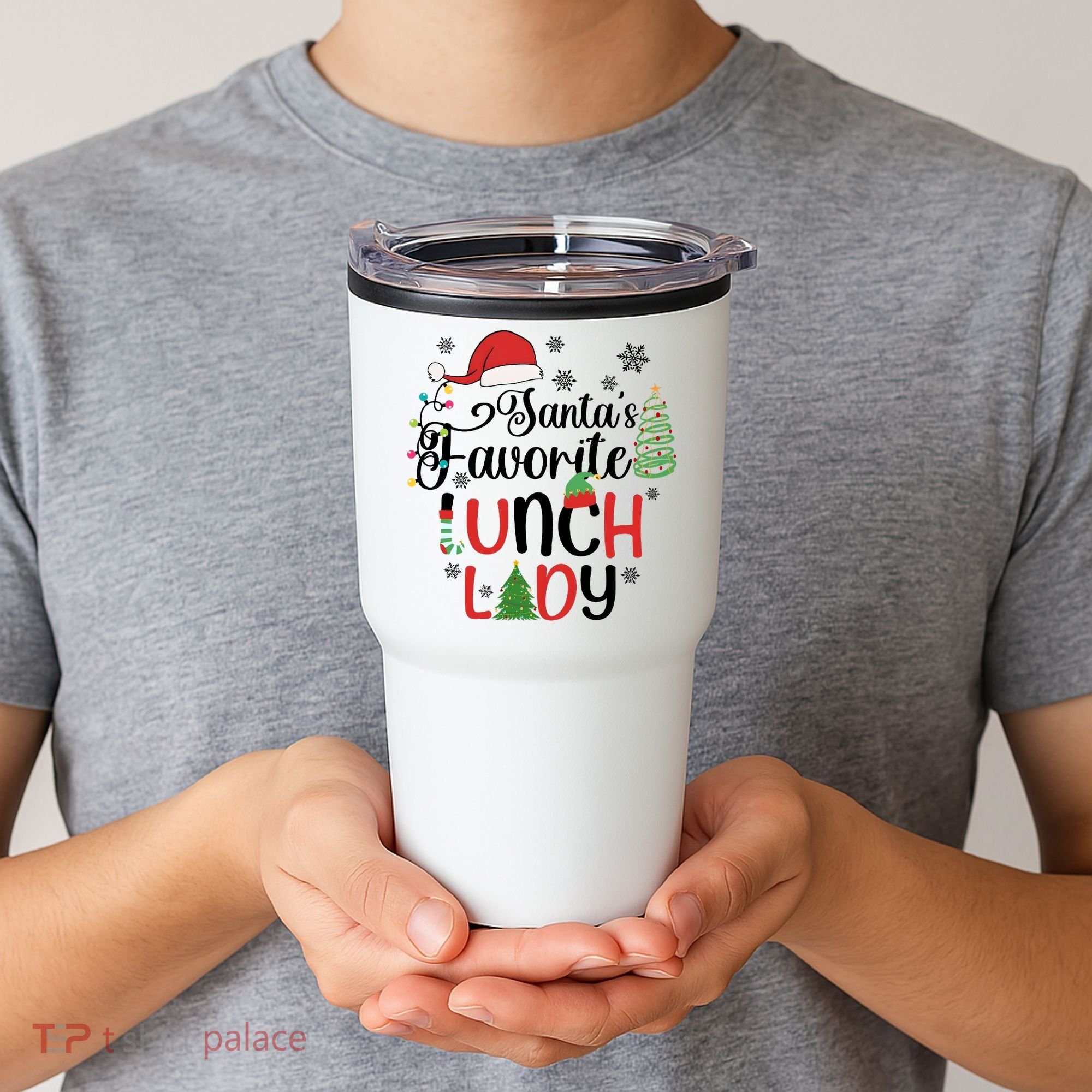SantaS Favorite Lunch Lady Christmas Tumbler