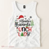 SantaS Favorite Lunch Lady Christmas Tank Top thumb 2