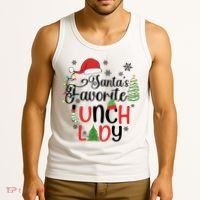 SantaS Favorite Lunch Lady Christmas Tank Top thumb 3