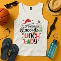 SantaS Favorite Lunch Lady Christmas Tank Top thumb 4