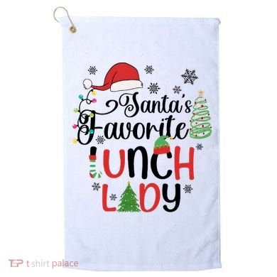SantaS Favorite Lunch Lady Christmas Golf Towel