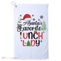 SantaS Favorite Lunch Lady Christmas Golf Towel thumb 0