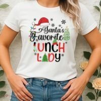 SantaS Favorite Lunch Lady Christmas Women's T-Shirt thumb 2