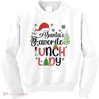 SantaS Favorite Lunch Lady Christmas Kids Sweatshirt thumb 0