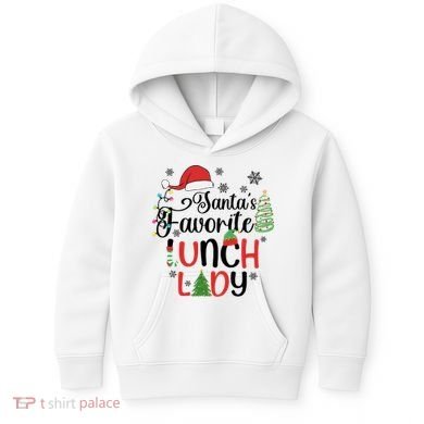 SantaS Favorite Lunch Lady Christmas Kids Hoodie