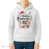 SantaS Favorite Lunch Lady Christmas Kids Hoodie thumb 4