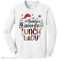 SantaS Favorite Lunch Lady Christmas Kids Long Sleeve Shirt thumb 0