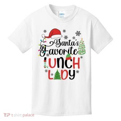 SantaS Favorite Lunch Lady Christmas Kids T-Shirt
