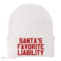 Santas Favorite Liability Funny Political Christmas Beanie thumb 0