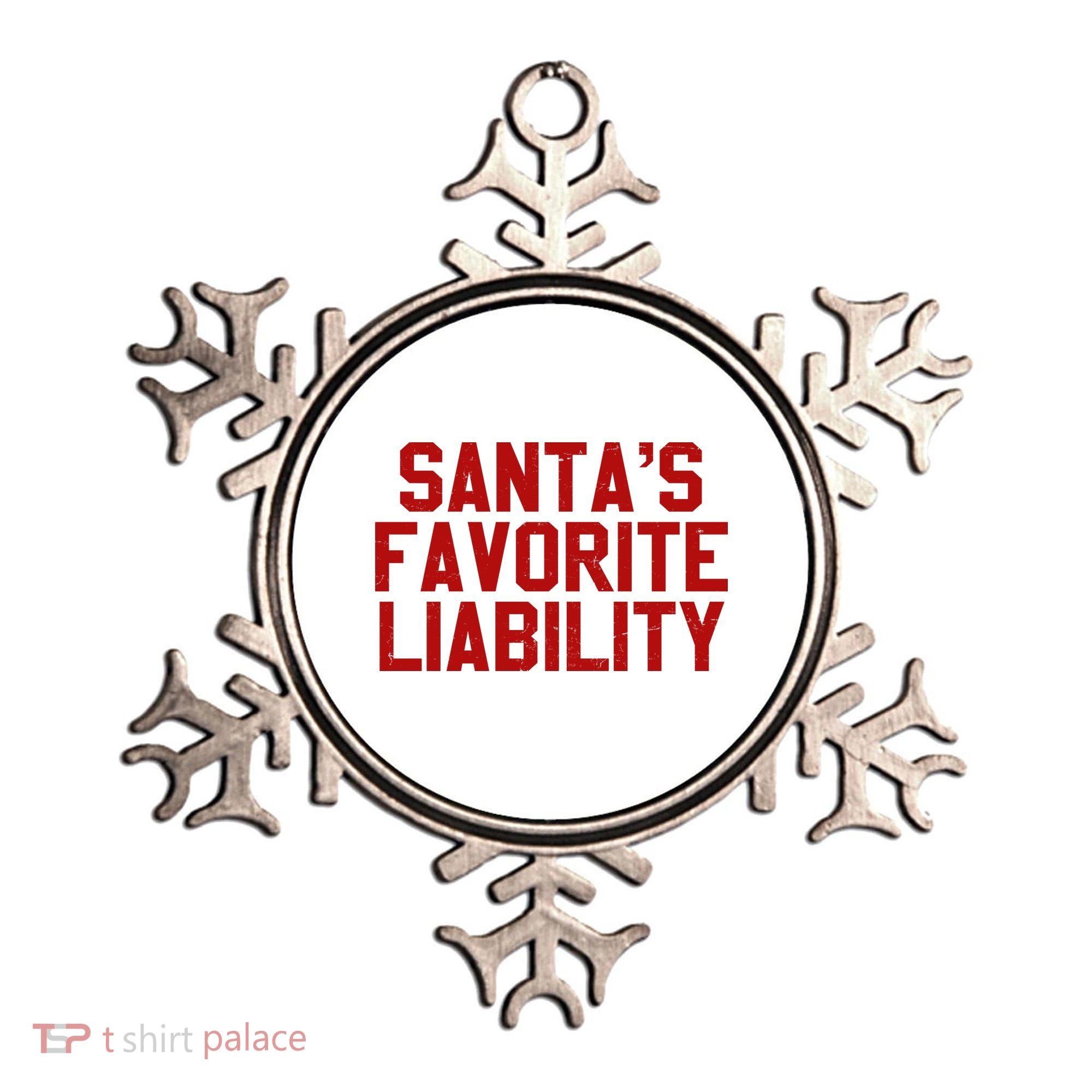 Santas Favorite Liability Funny Political Christmas Ornament
