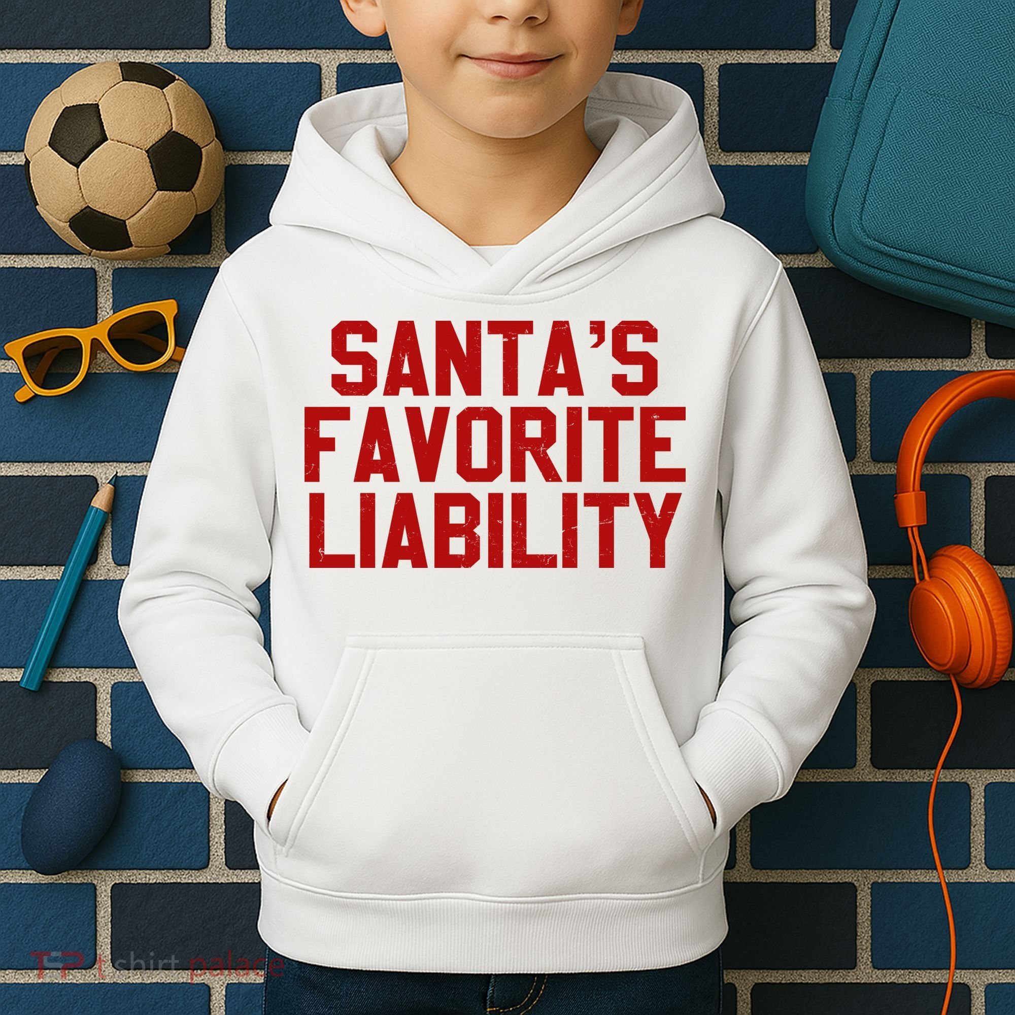 Santas Favorite Liability Funny Political Christmas Kids Hoodie