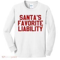 Santas Favorite Liability Funny Political Christmas Kids Long Sleeve Shirt thumb 0